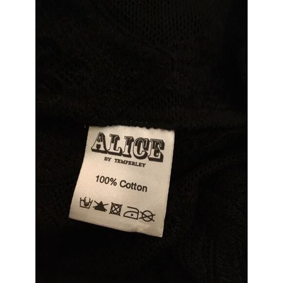 ALICE By TEMPERLEY Black Cotton lace Sheer Tunic Top Sz2 NWT Retail $145 - Picture 3 of 12